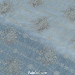 White Dyeable Muslin Embroidered Fabric