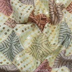 Chinon Chiffon Embroidery With Print fabric