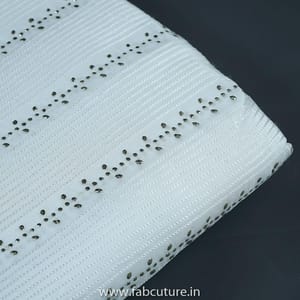 White Dyeble Upada Embroidered Fabric