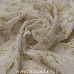 Muslin Cotton Thread Embroidery (90 CM Meter Cut Piece )