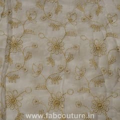 Muslin Cotton Thread Embroidery (90 CM Meter Cut Piece )