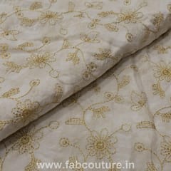 Muslin Cotton Thread Embroidery (90 CM Meter Cut Piece )