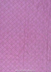 Pink Color Chanderi Embroidered Fabric