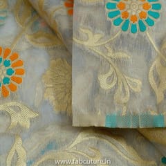 White Dyeable Organza Jacquard fabric
