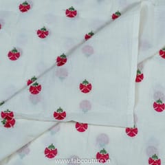 White Dyeable Cotton Embroidery(2.1 Meter Cut Piece)