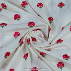 White Dyeable Cotton Embroidery(2.1 Meter Cut Piece)