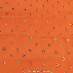 Orange Color Chinon Chiffon Heat Set fabric