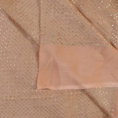 Peach Color Chinon Chiffon Sequins Embroidered Fabric