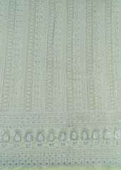 Lemon Color Georgette Thread Embroidered Fabric