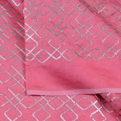Gajree Color Chanderi Gota Embroidered Fabric