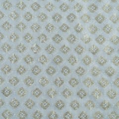 White Dyeable Georgette Sequins Embroidered Fabric
