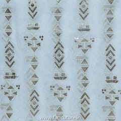 White Dyeble Viscose Organza Embroidered Fabric