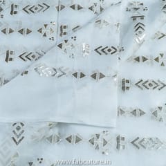 White Dyeble Viscose Organza Embroidered Fabric