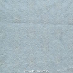 White Dyeble Organza Embroidered Fabric