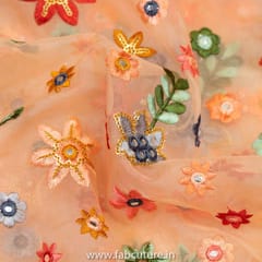 Organza Sequins Embroidered Fabric