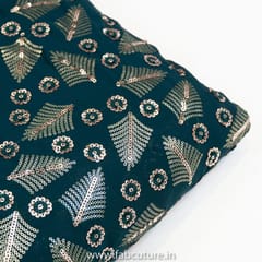 Georgette Sequins Embroidered Fabric