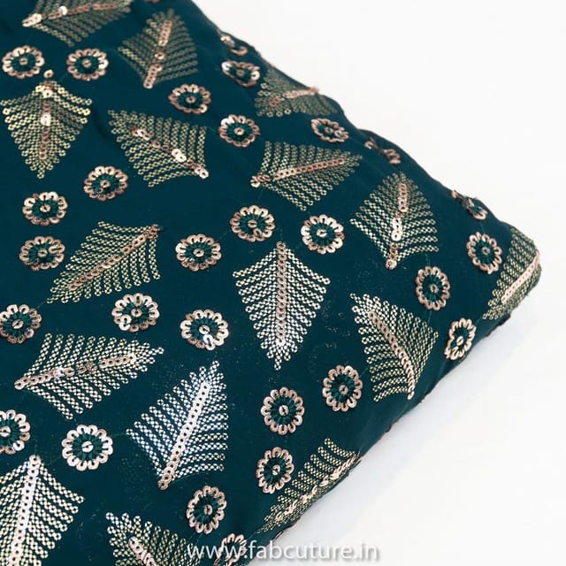 Georgette Sequins Embroidered Fabric