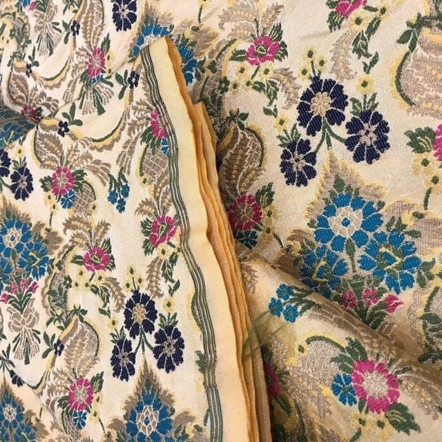 Fawn Kimkhab Brocade fabric