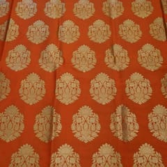 Orange Kimkhab Brocade fabric