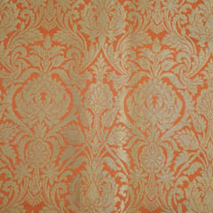 Peach Kimkhab Brocade fabric