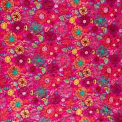 Rani Color Georgette Multicolor Thread Embroidered Fabric