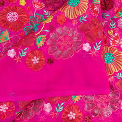 Rani Color Georgette Multicolor Thread Embroidered Fabric