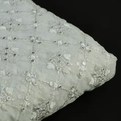 Organza Faux Mirror Embroidered Fabric