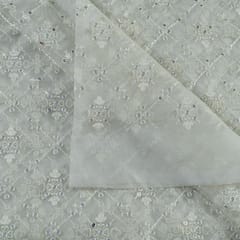 Organza Faux Mirror Embroidered Fabric