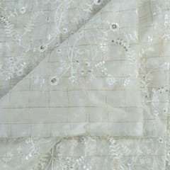 Dyeable Oraganza Check Emroidery fabric