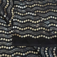 Black Color Georgette Embroidered Fabric