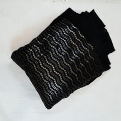 Black Color Georgette Embroidered Fabric