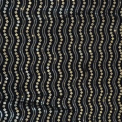 Black Color Georgette Embroidered Fabric