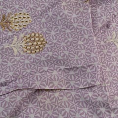 Move Color Muslin Print With Embroidery (1.50Meter Piece)