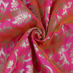 Majenta Color Brocade fabric