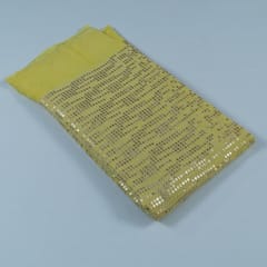 Yellow Color Georgette Thread and Sequins Embroidered Fabric(2.60 Meter Piece)