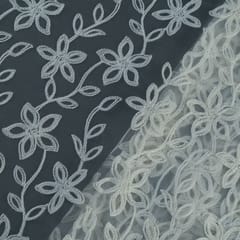 Dyeable Net Thread Embroidered Fabric