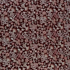 Maroon Color Velvet Thread and Sequin Embroidered Fabric