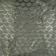 Sage Green Color Georgette Sequins Embroidered Fabric