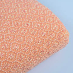 Peach Color Georgette Embroidery(70cm Cut Piece)