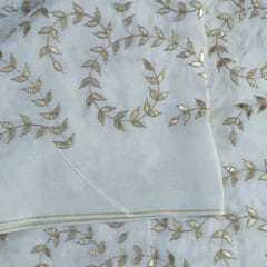 Dyeable Uppada Zari and Foil Embroidered Fabric