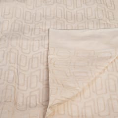Cream Color Kora Cotton Embroidered Fabric