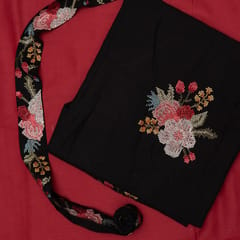 Black and Maroon Color Cotton Embroidered DIY Set