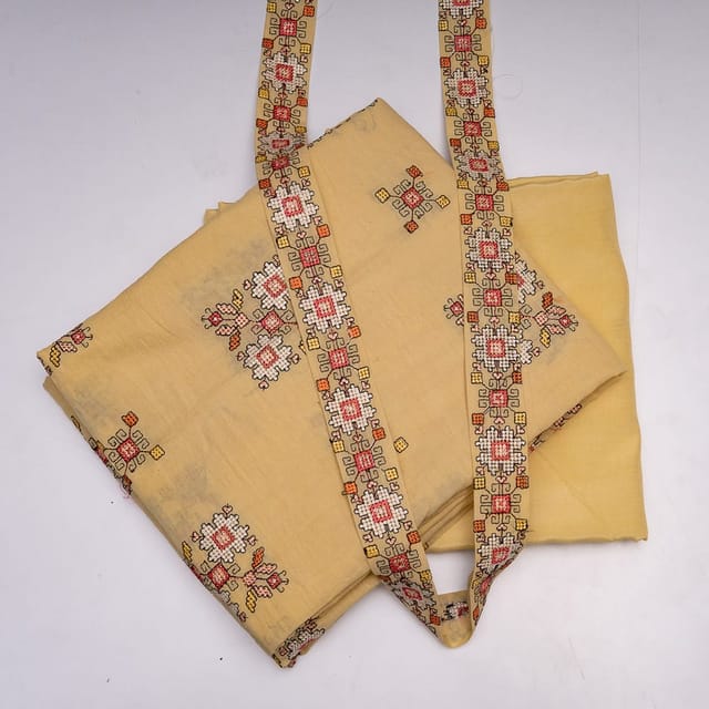 Lemon Color Cotton Embroidered DIY Set