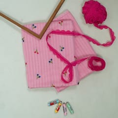 DIY Pink Color Cotton Embroidered Set