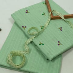 DIY Pista Green Color Cotton Embroidered Set