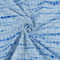 Cotton Chikan Tie and Dye Printed Fabric (1.50Meter Piece)