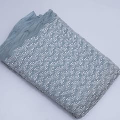 Grey Color Mal Chanderi Embroidery