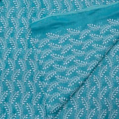 Blue Color Mal Chanderi Embroidery
