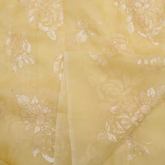 Lemon Color Pure Organza Embroidery