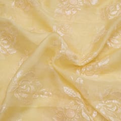 Lemon Color Pure Organza Embroidery